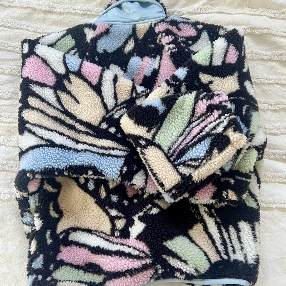 Free People Movement Hit The Slopes Printed Fleece Jacket Butterfly Print - Picture 9 of 10
